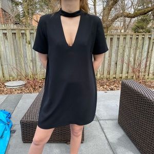 Black Zara V-Neck Tshirt Dress